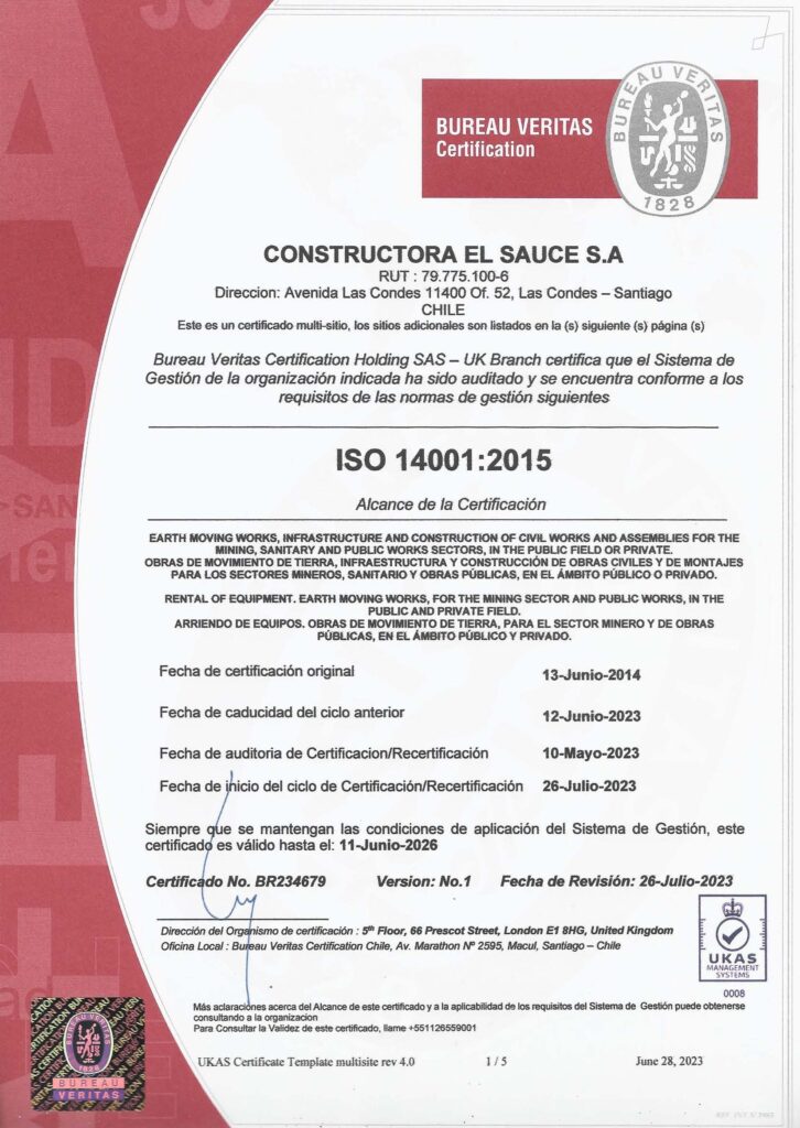El Sauce ISO 14001