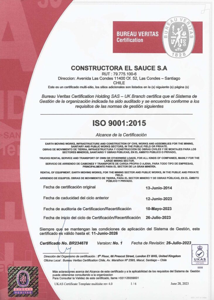 El Sauce ISO 9001